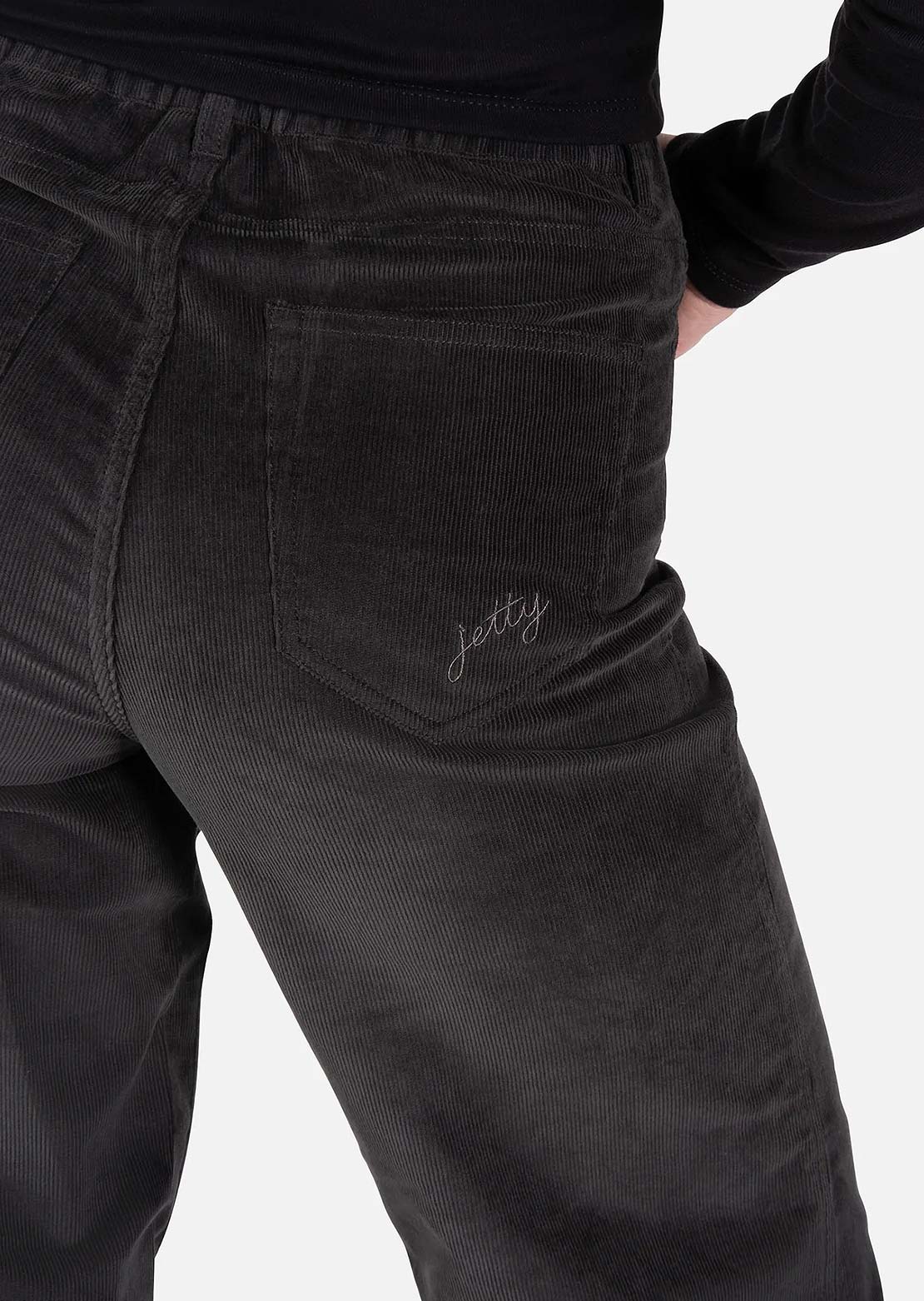 Jetty Women's Whaler Corduroy Wide Leg Pants Charcoal