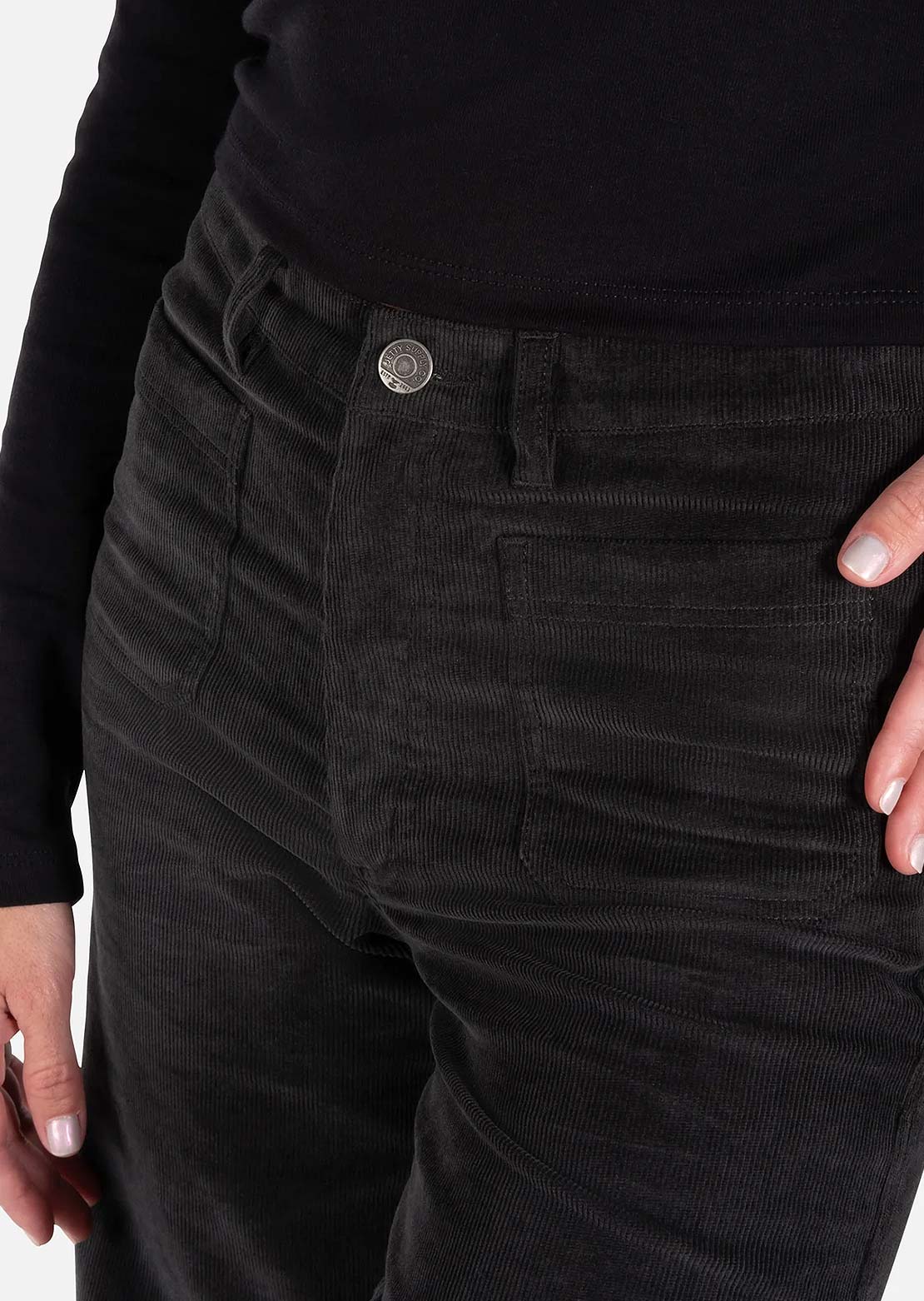 Jetty Women's Whaler Corduroy Wide Leg Pants Charcoal