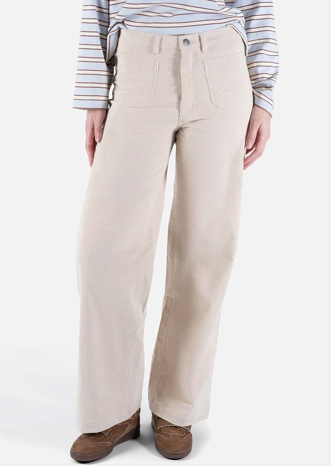 Jetty Women's Whaler Corduroy Wide Leg Pants Ivory