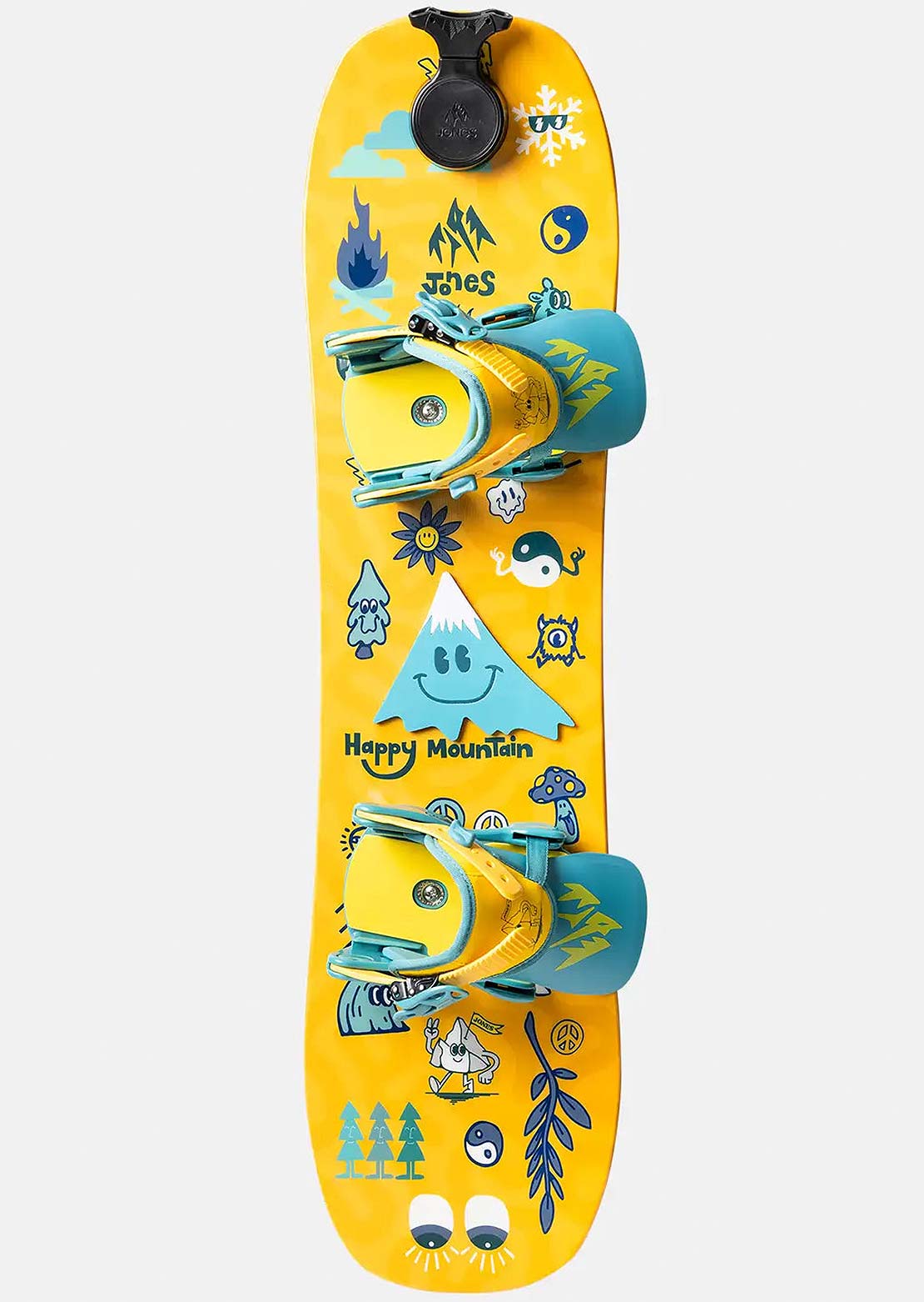 Jones Junior Happy Mountain Package Snowboard Set Yellow