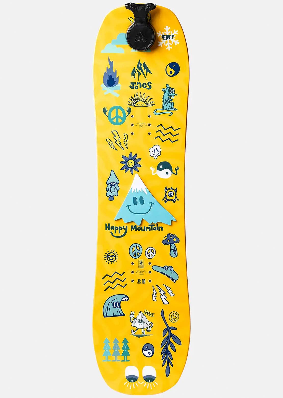 Jones Junior Happy Mountain Package Snowboard Set Yellow