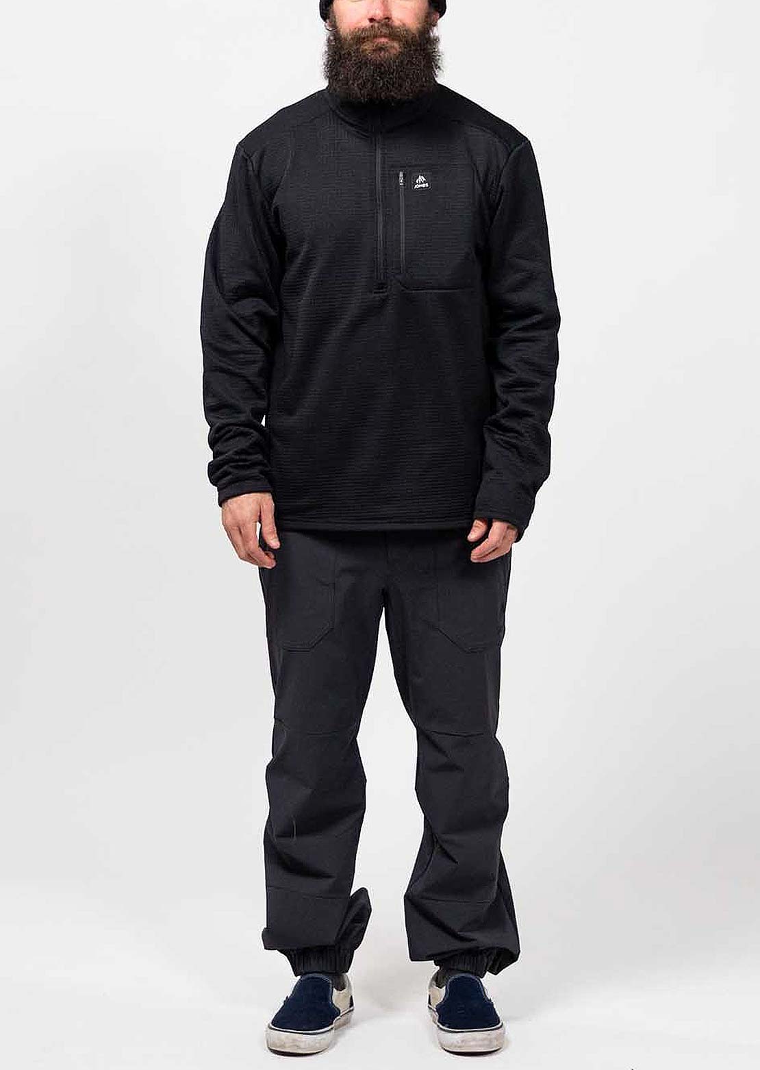 Jones Men's Flagship Rec Grid 1/2 Zip Jacket Stealth Black