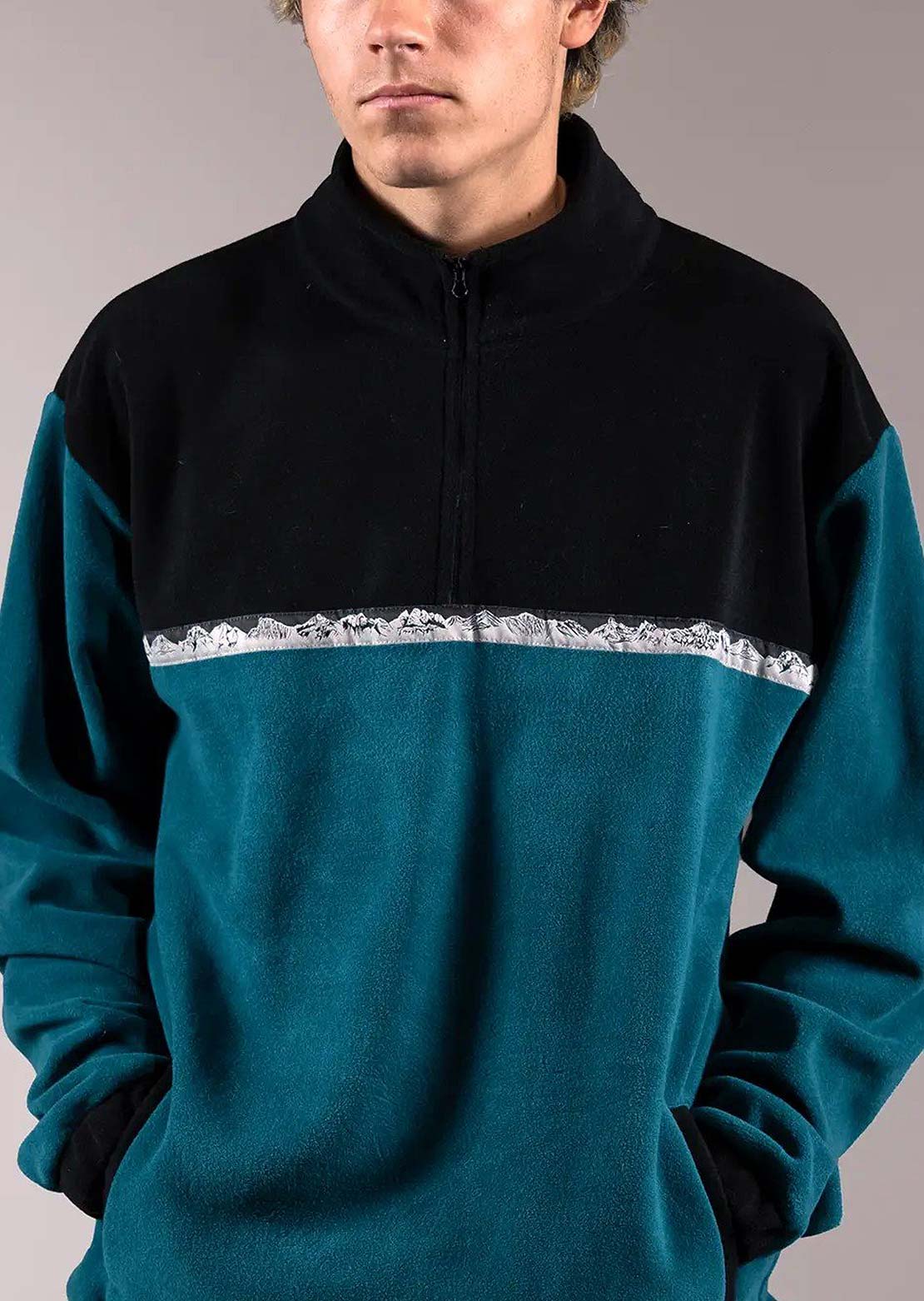 Jones Men's Rec Half Zip Fleece Pacific Teal