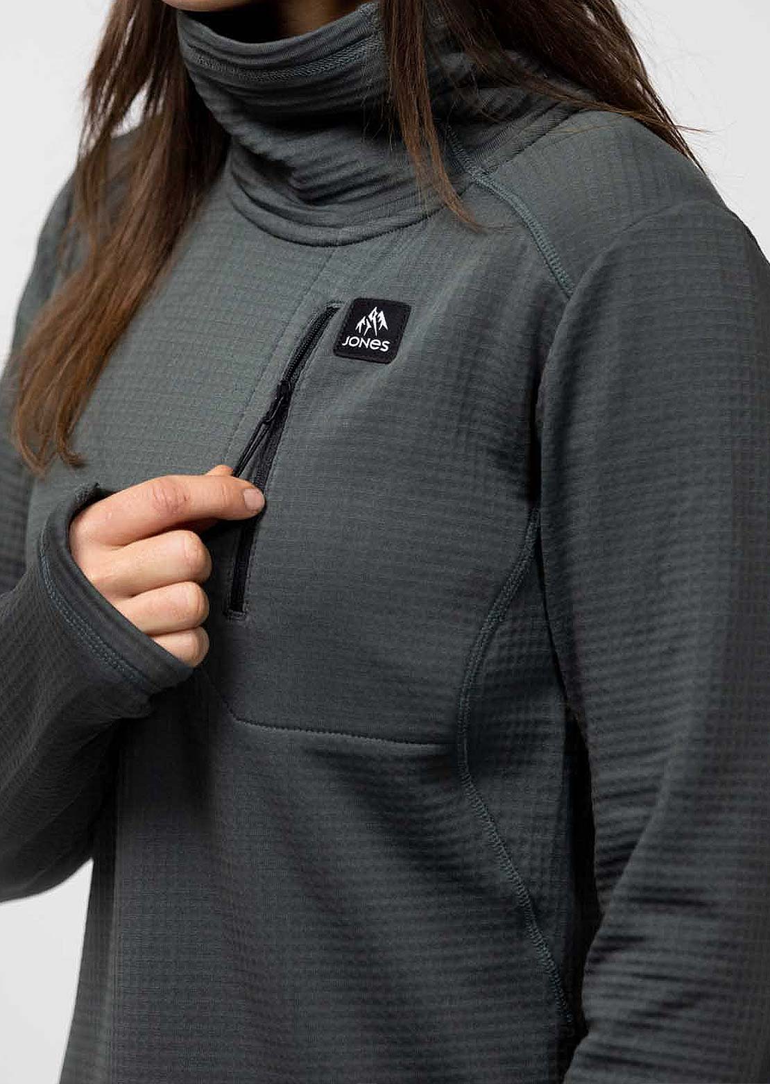 Jones Women's Flagship Rec Grid Pullover Dawn Blue