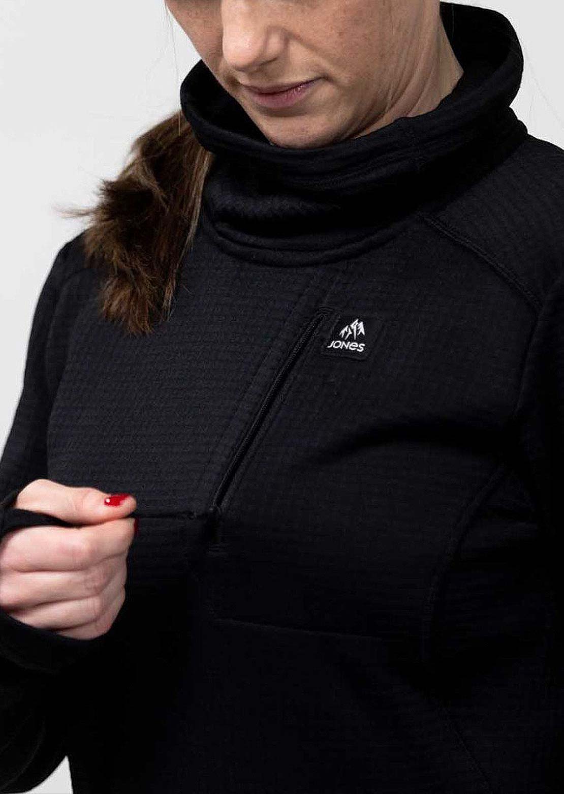 Jones Women's Flagship Rec Grid Pullover Stealth Black