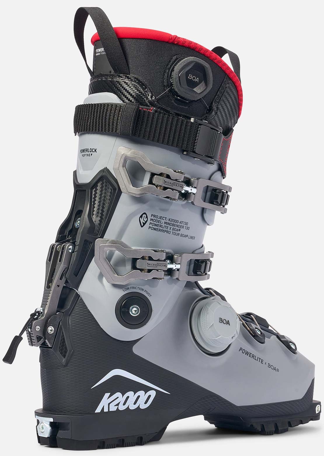 K2 AT130 Boa Ski Boots Black/Silver