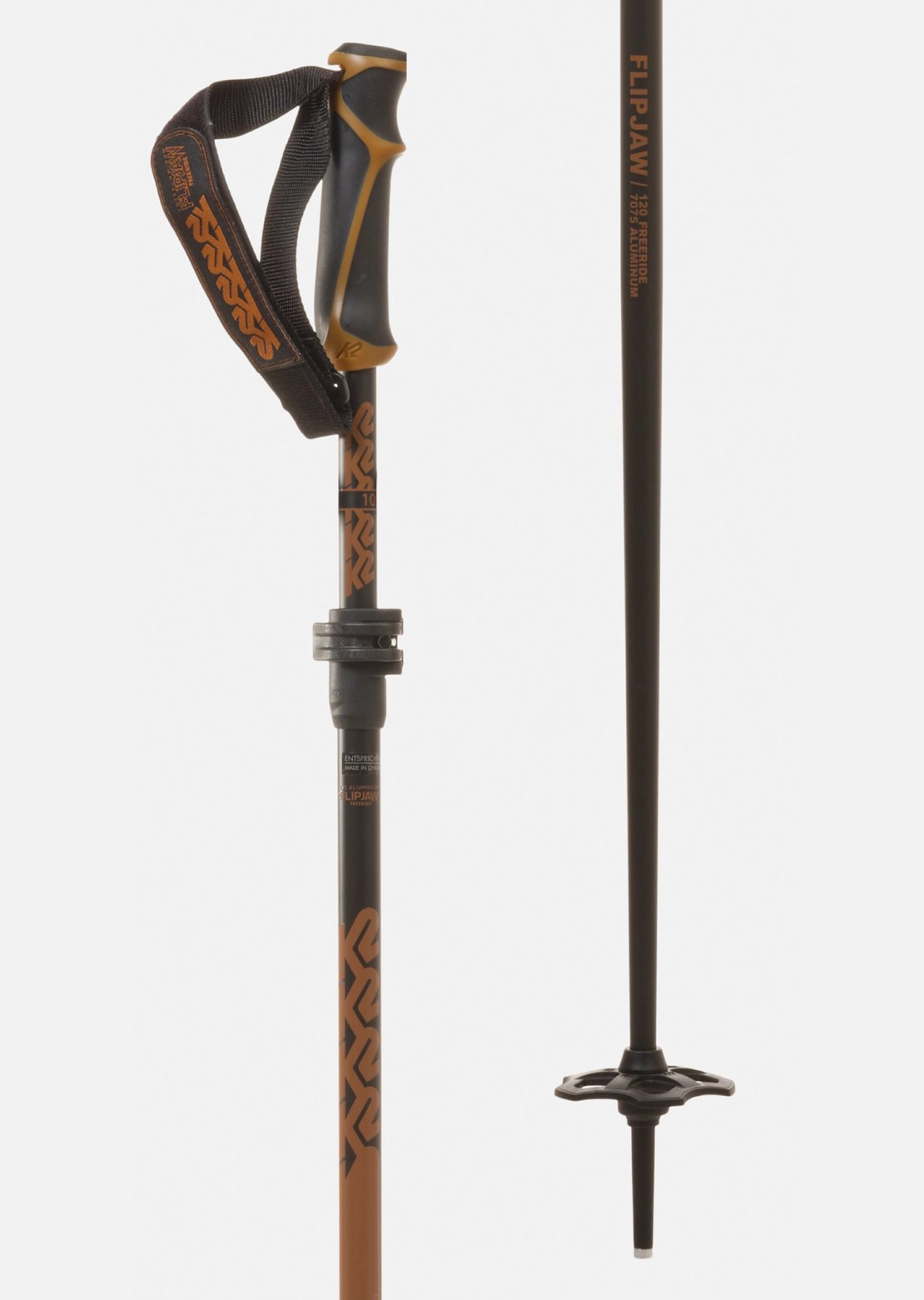 K2 Men's Flipjaw Freeride Ski Poles Brown