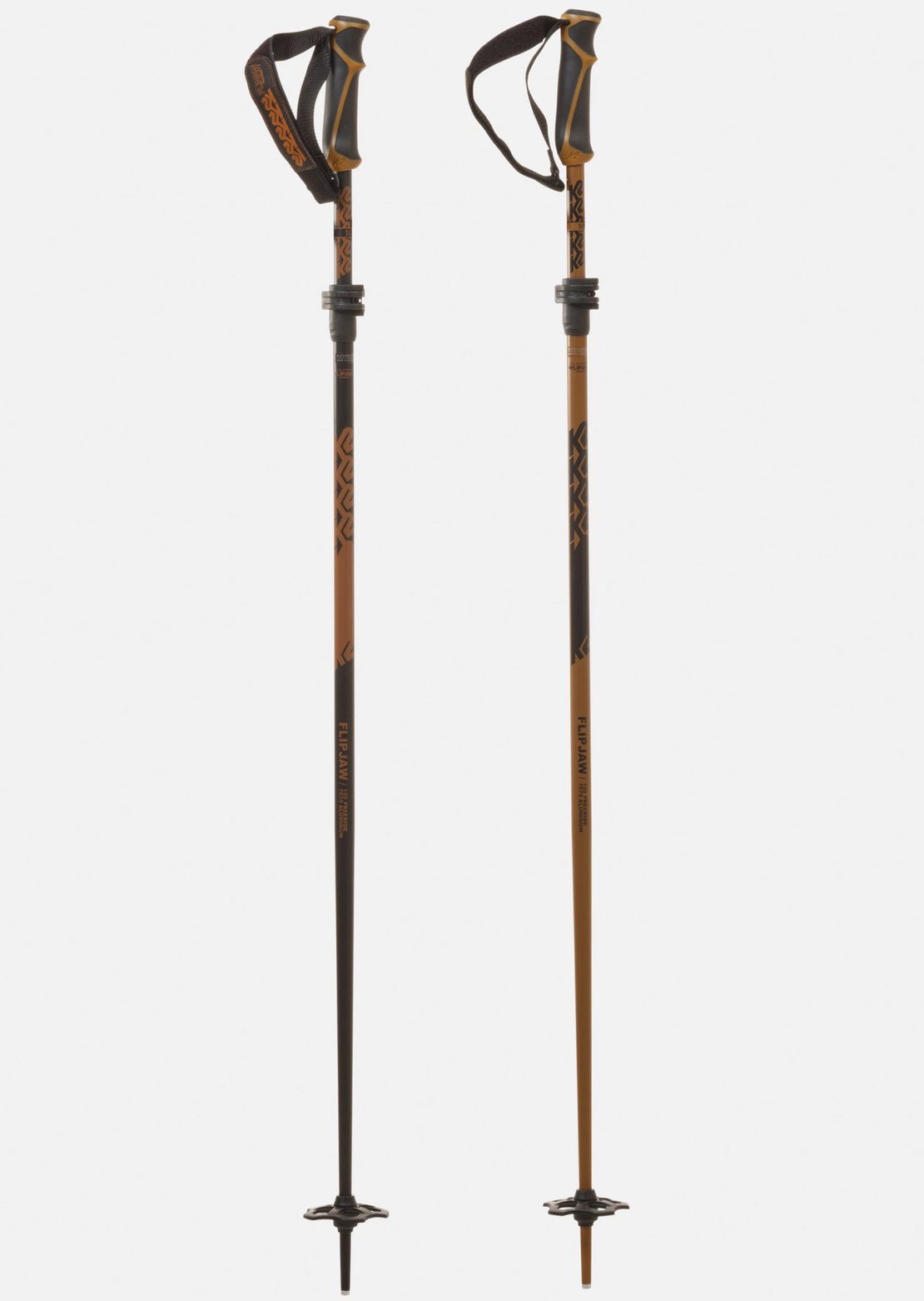 K2 Men's Flipjaw Freeride Ski Poles Brown