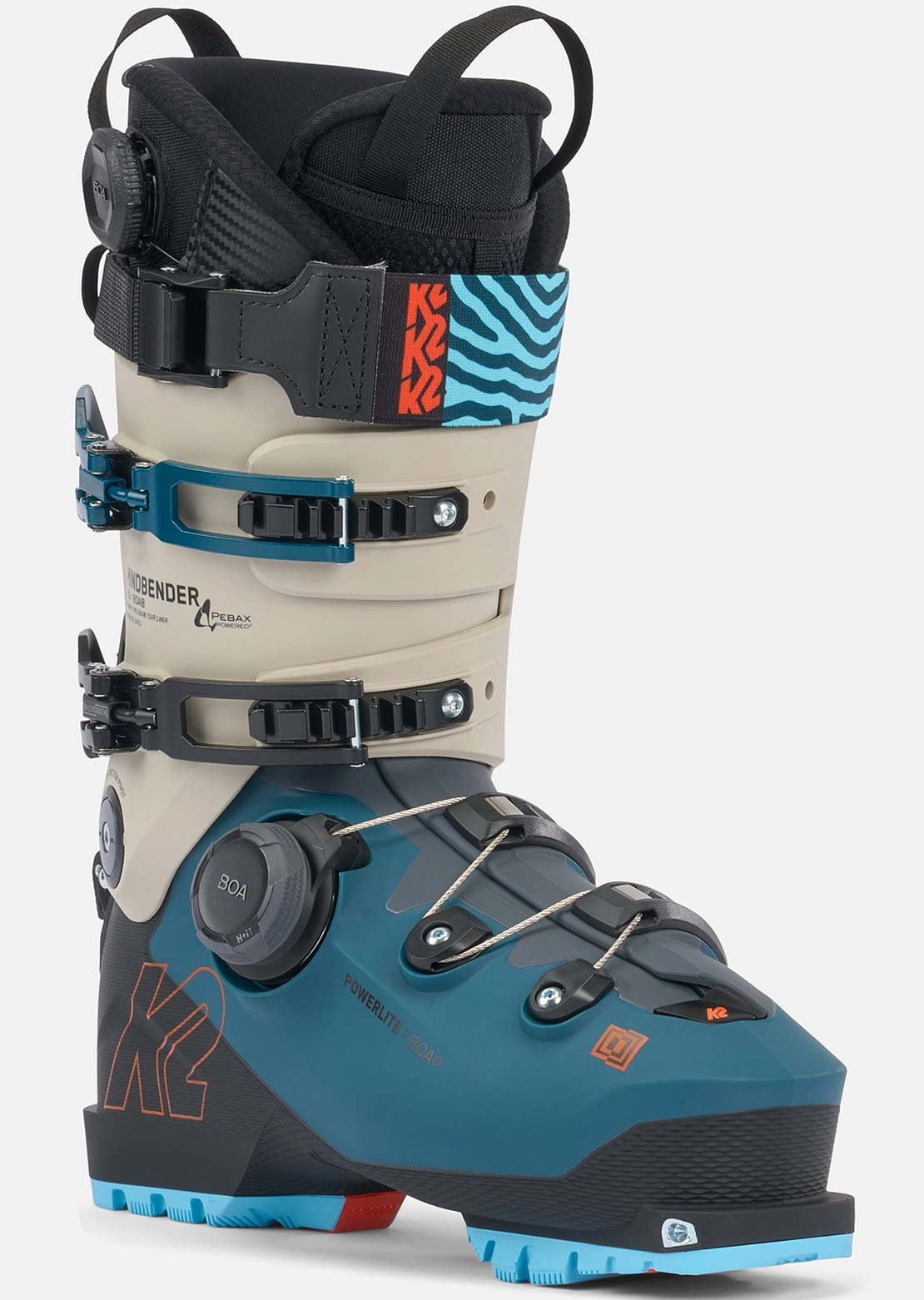 K2 Men&#39;s Mindbender 130 BOA Ski Boots Black/Blue/Beige