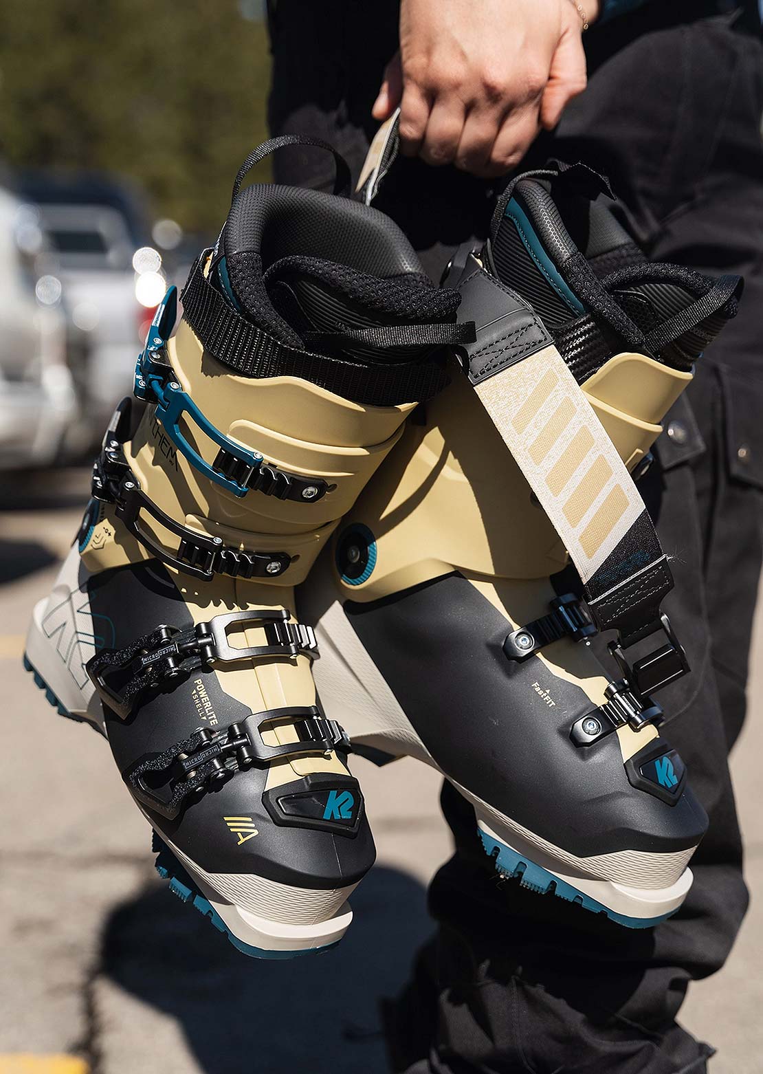 K2 Women's Anthem 115 MV Ski Boots Creme Blue Black