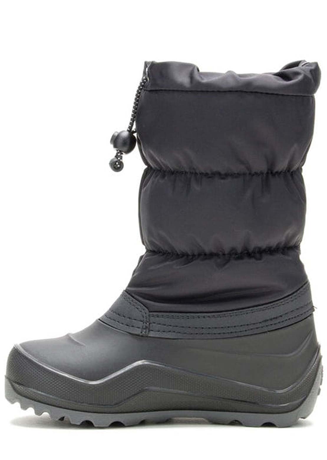 Kamik Junior Snowcozy Waterproof Nylon and Synthetic Leather Winter Boots Black