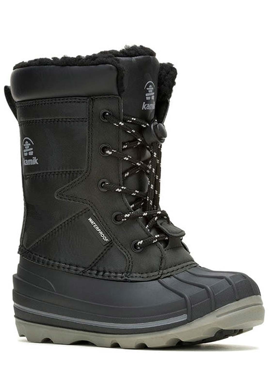 Kamik Toddler Surfer Waterproof Nylon and Synthetic Leather Winter Boots Black