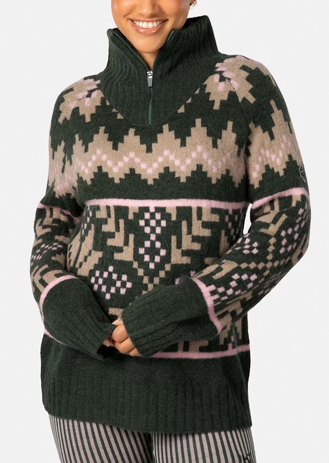 KARI TRAA Women's Amelia Knit Sweater Thyme