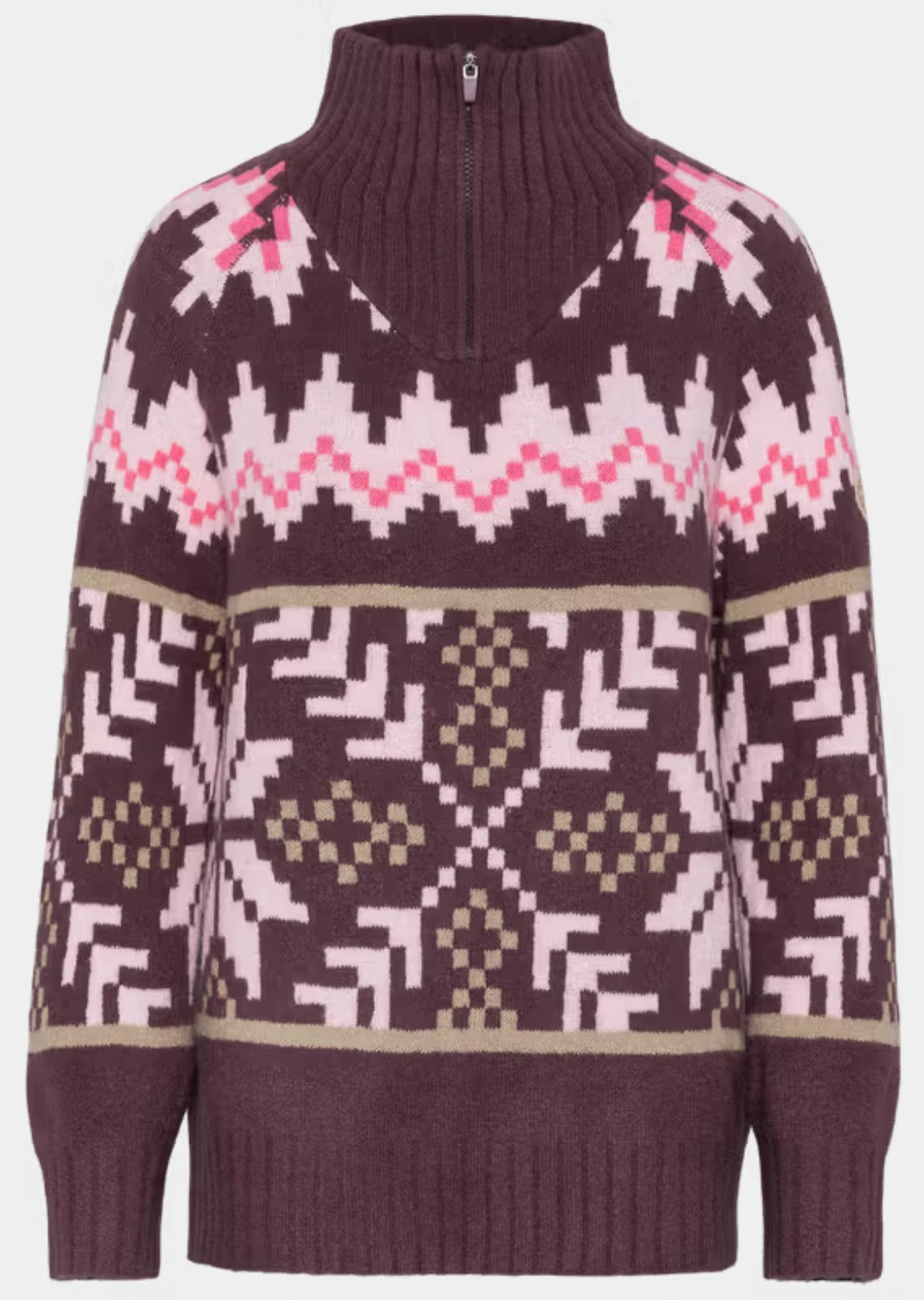 KARI TRAA Women's Amelia Knit Sweater Cocoa Powder
