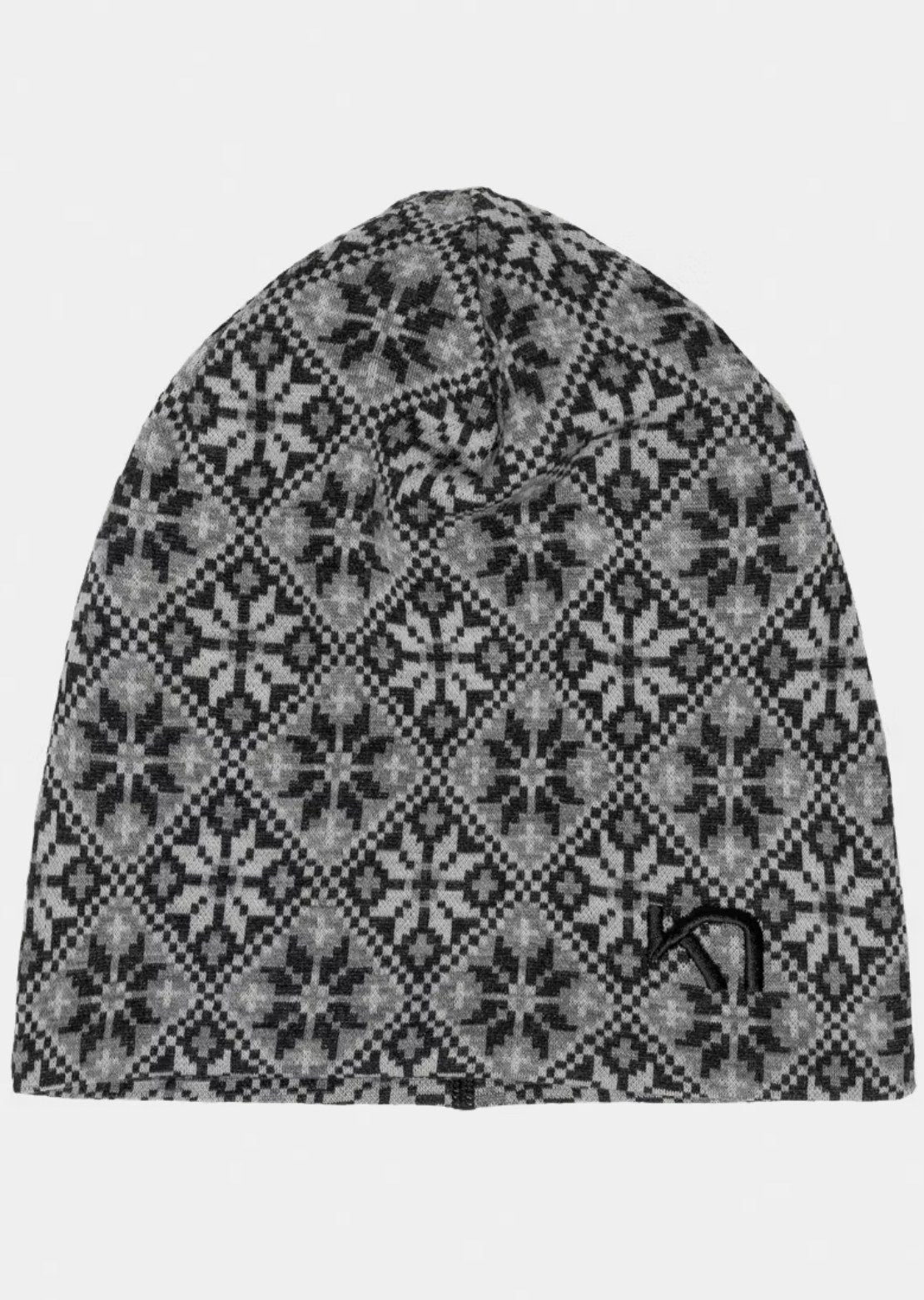 KARI TRAA Women's Rose Beanie - 100% Merino Wool Black