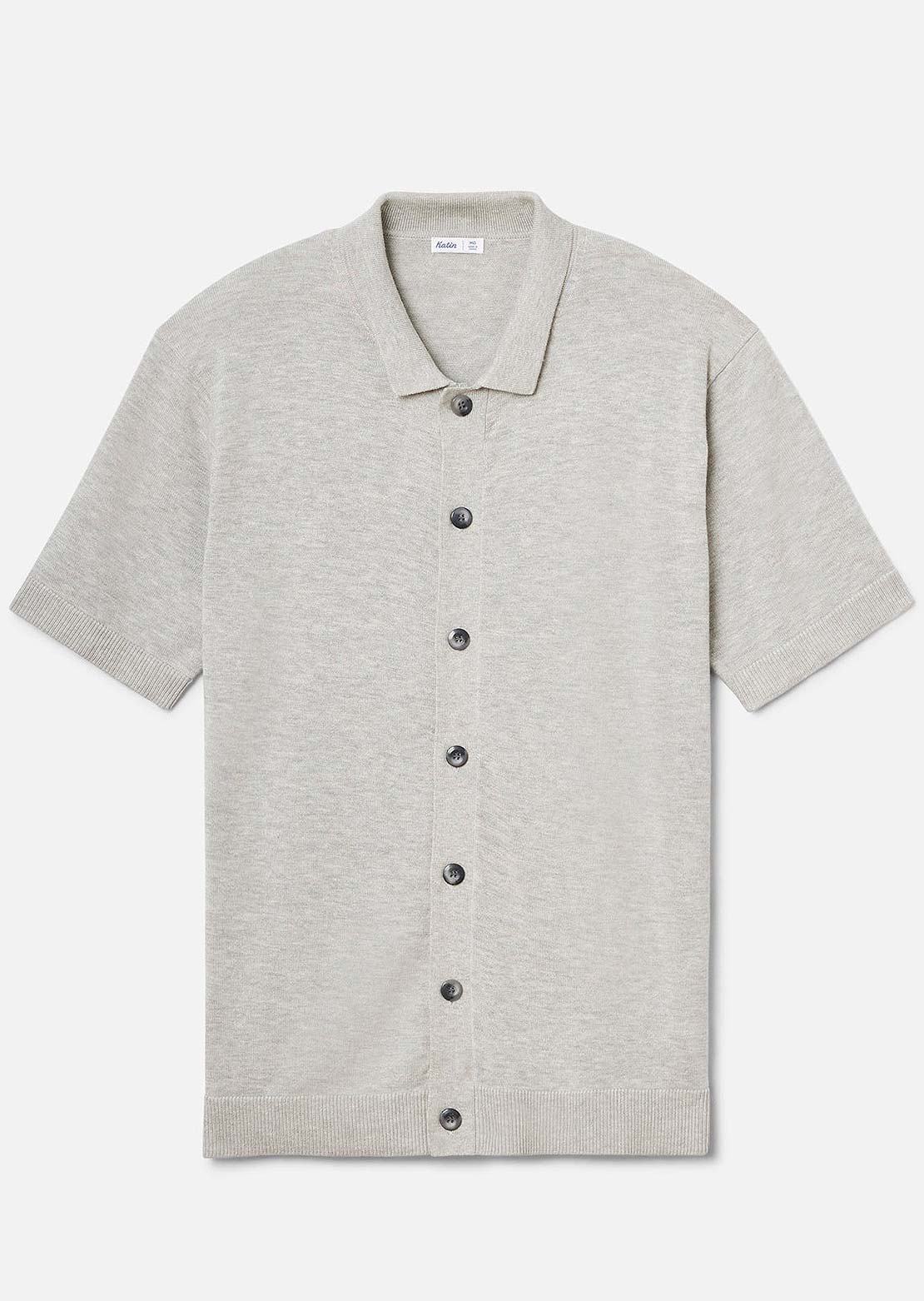 Katin Men's Blake Knit Button Up Shirt Neutral Grey