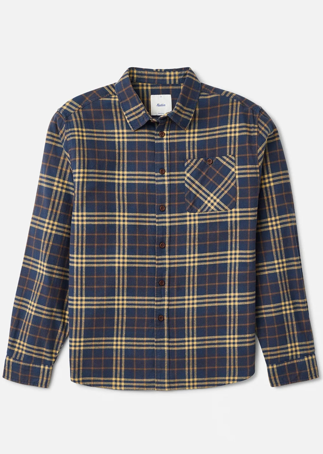 Katin Men's Derek Flannel Button Up Shirt Washed Blue
