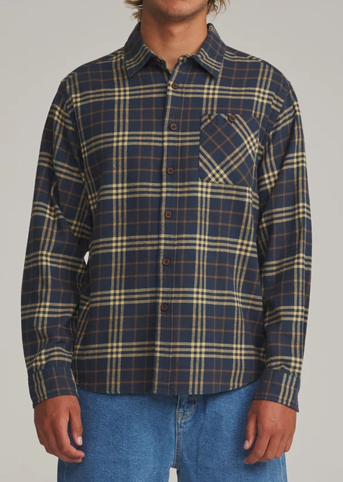 Katin Men's Derek Flannel Button Up Shirt Washed Blue