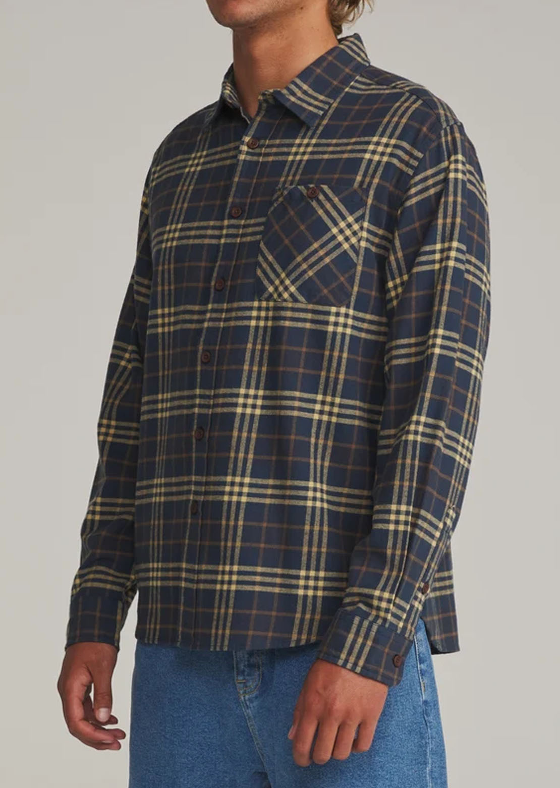 Katin Men's Derek Flannel Button Up Shirt Washed Blue