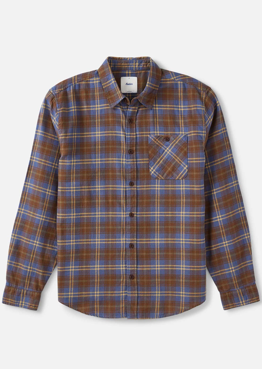 Katin Men's Derek Flannel Button Up Shirt Washed Blue