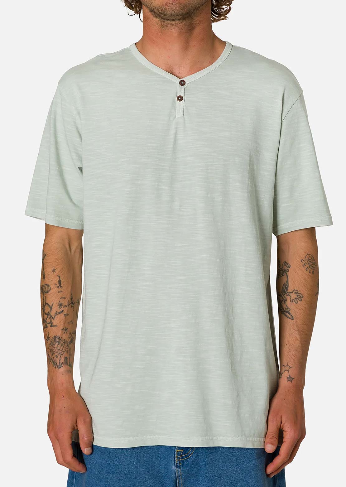 Katin Men's Folk Henley T-Shirt Sea Foam