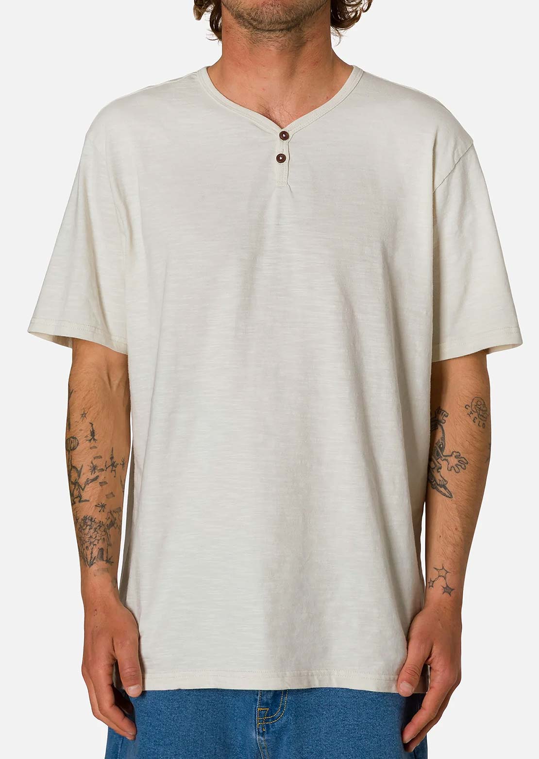 Katin Men's Folk Henley T-Shirt Vintage White