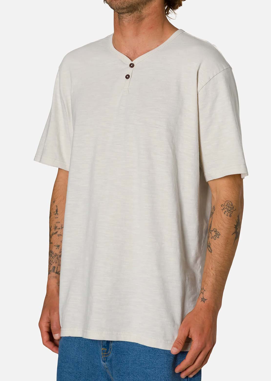 Katin Men's Folk Henley T-Shirt Vintage White