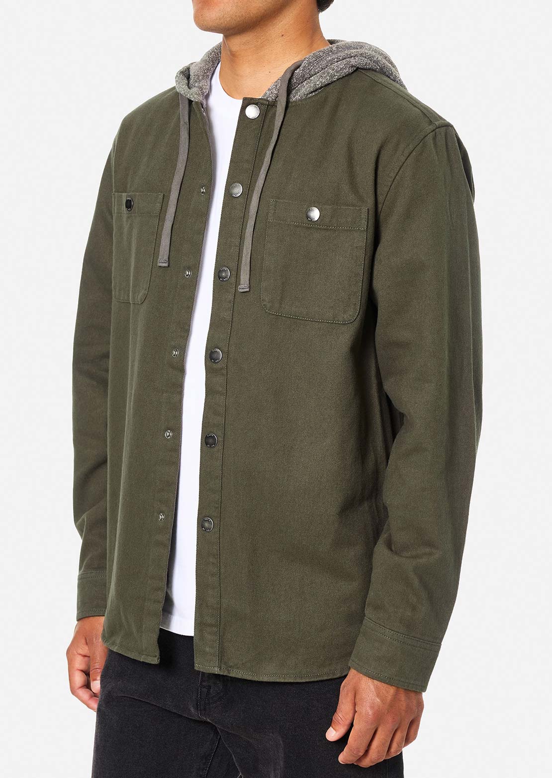 Katin Men's Harold Hood Flannel Button Up Shirt Lead