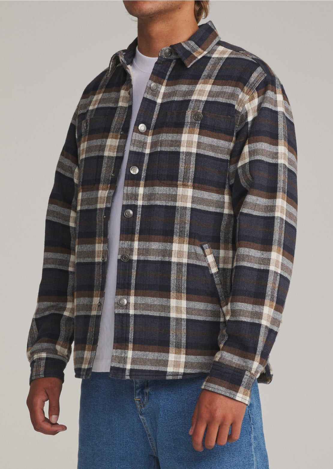 Katin Men's Harold Plaid Shirt Jacket Navy