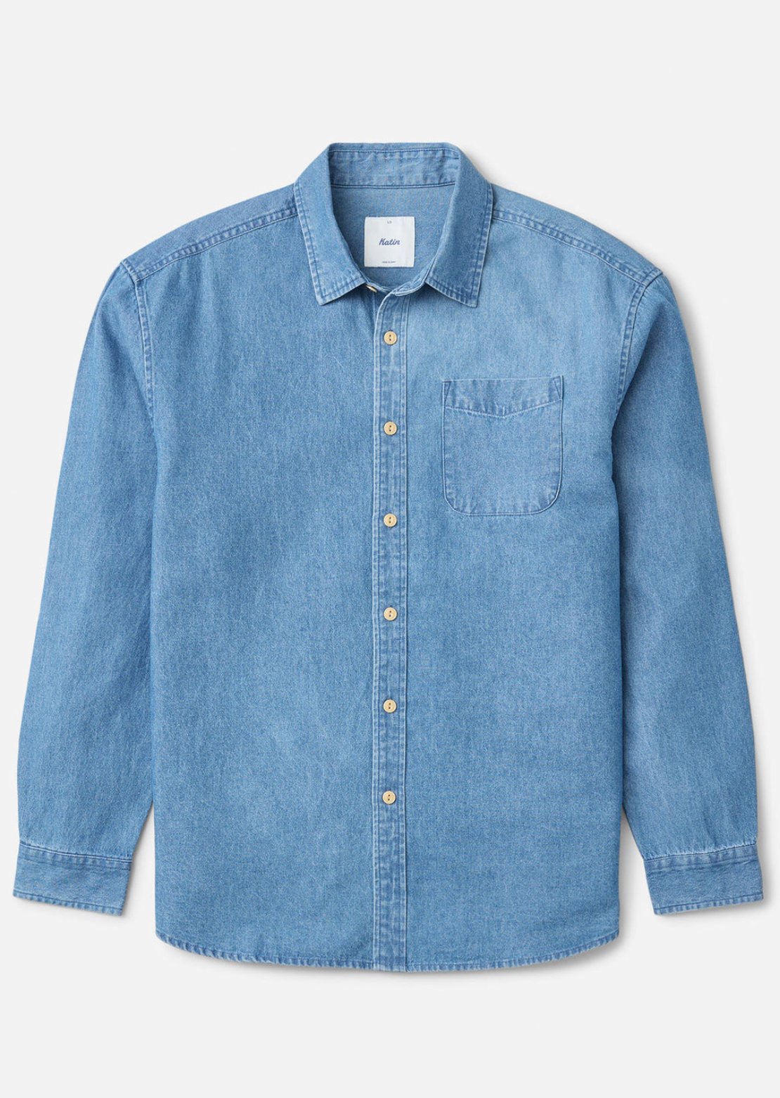 Katin Men's Henry Denim Button Up Shirt Medium Indigo