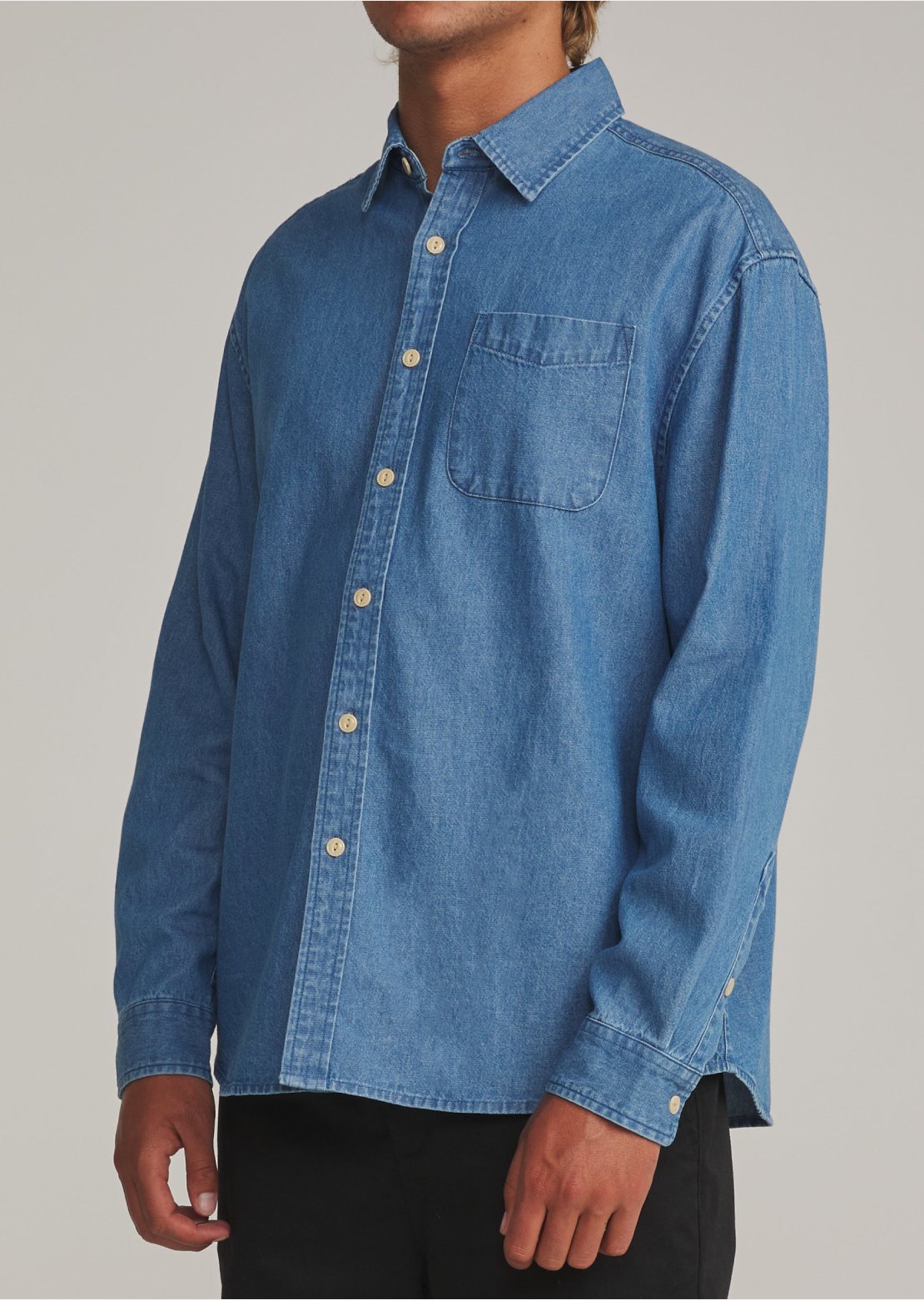 Katin Men's Henry Denim Button Up Shirt Medium Indigo