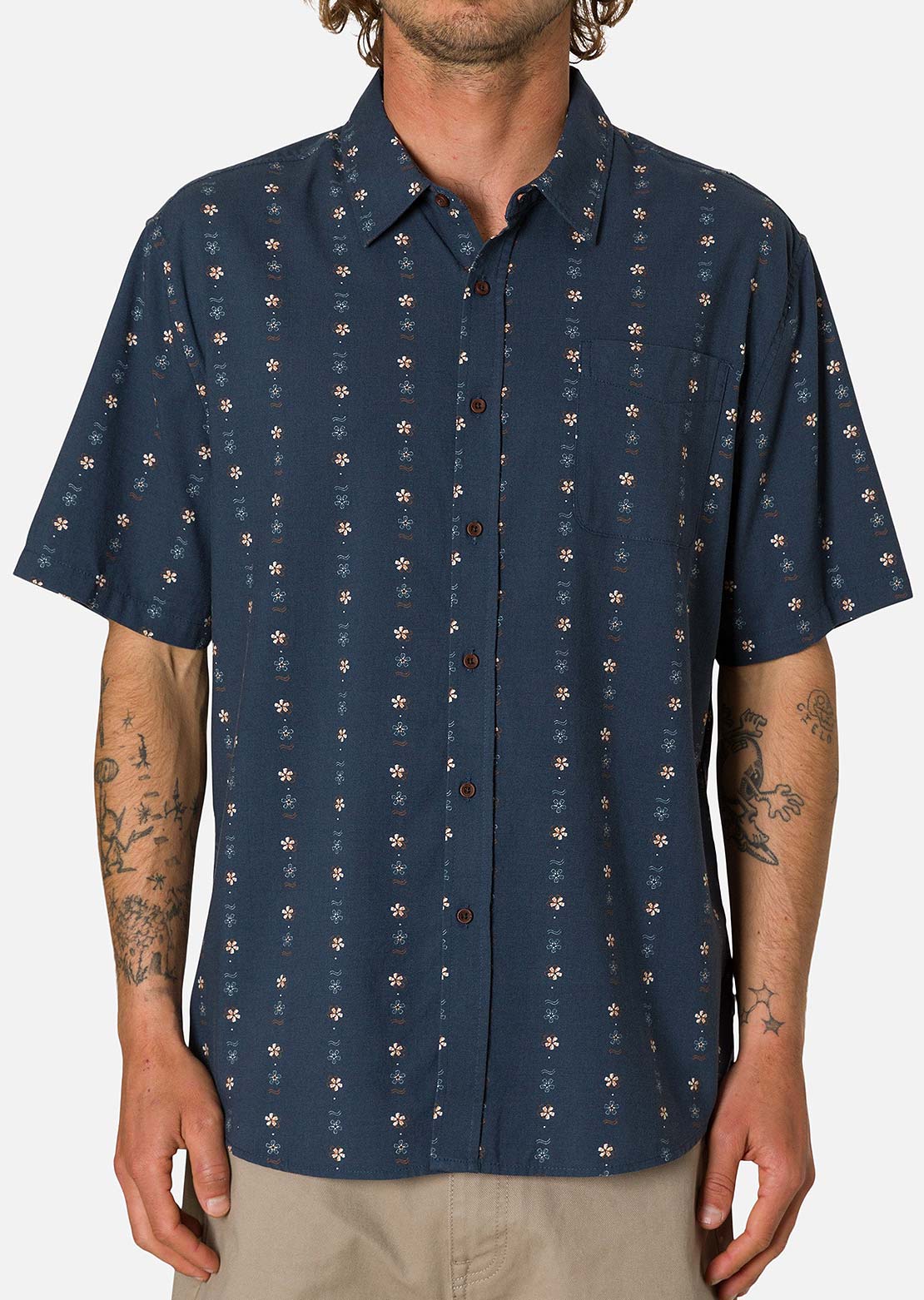 Katin Men's Kona Wind Button Up Shirt Sea Storm
