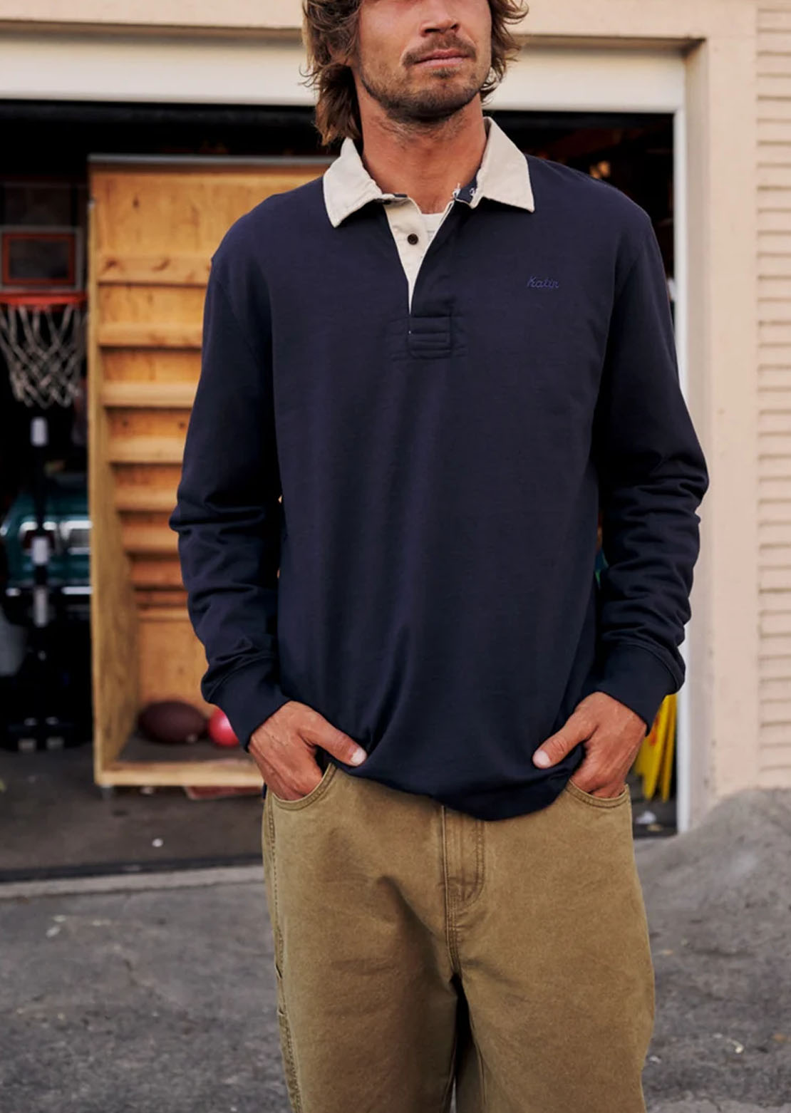 Katin Men's Ronan Polo Navy Vintage Wash