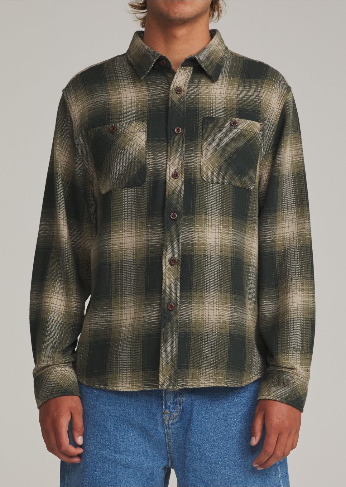 Katin Men's Sierra Flannel Button Up Shirt Dark Olive
