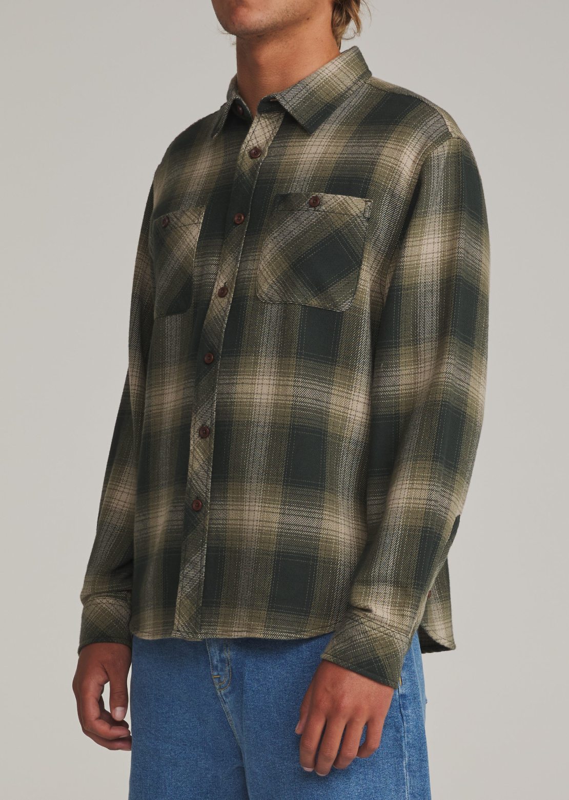 Katin Men's Sierra Flannel Button Up Shirt Dark Olive