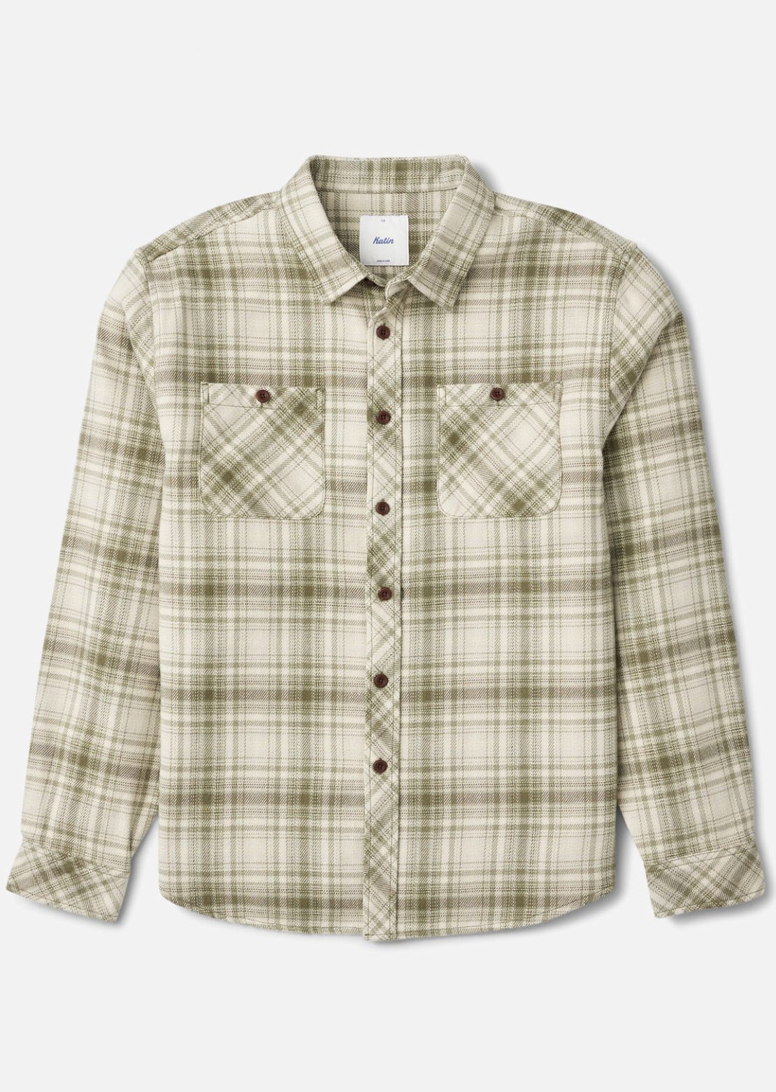 Katin Men's Sierra Flannel Button Up Shirt Light Olive