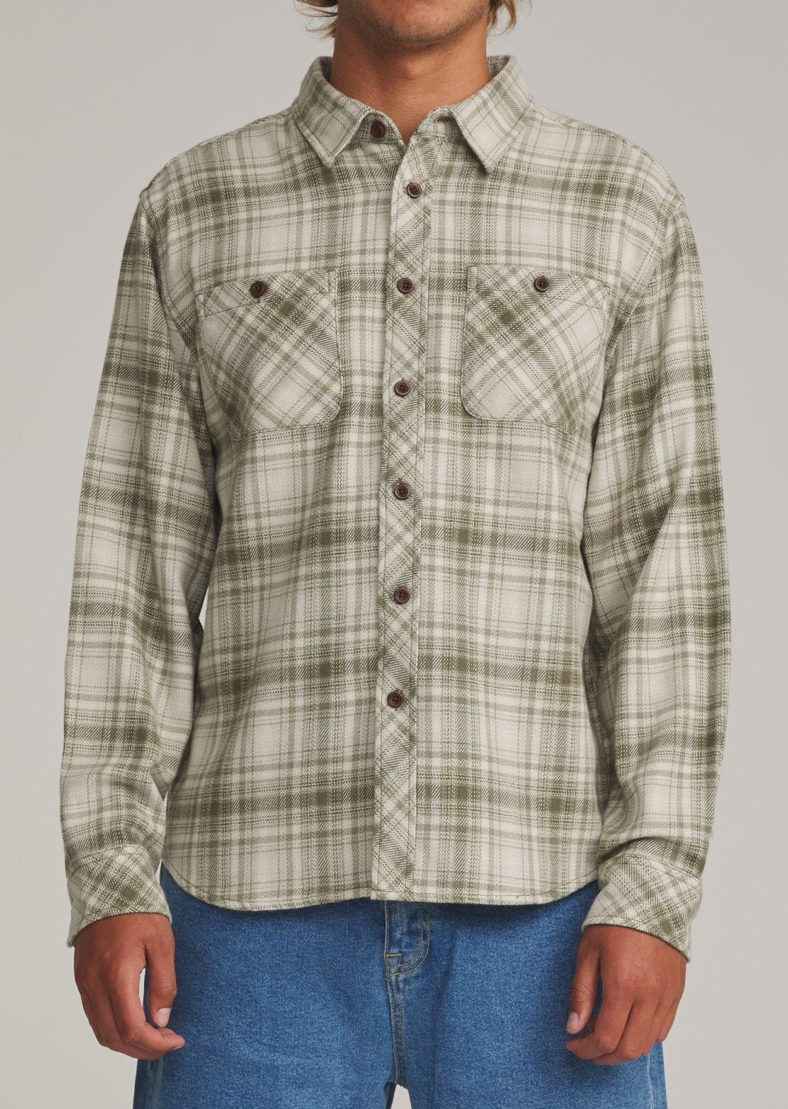 Katin Men's Sierra Flannel Button Up Shirt Light Olive
