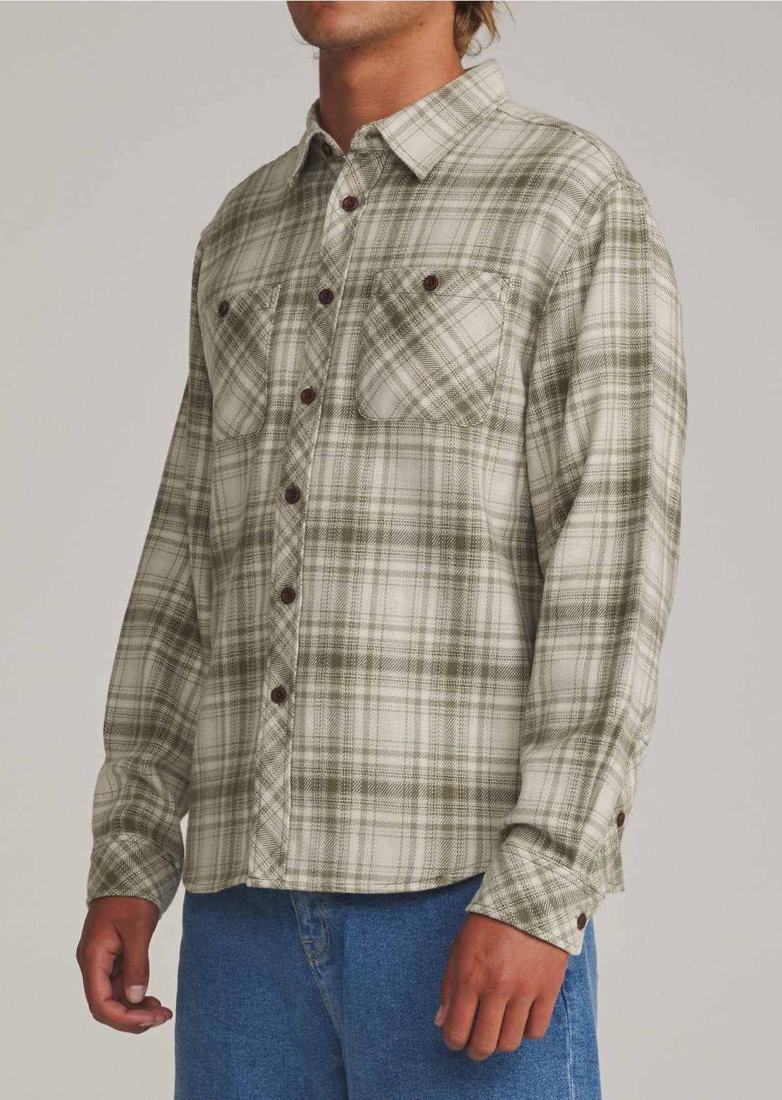 Katin Men's Sierra Flannel Button Up Shirt Light Olive