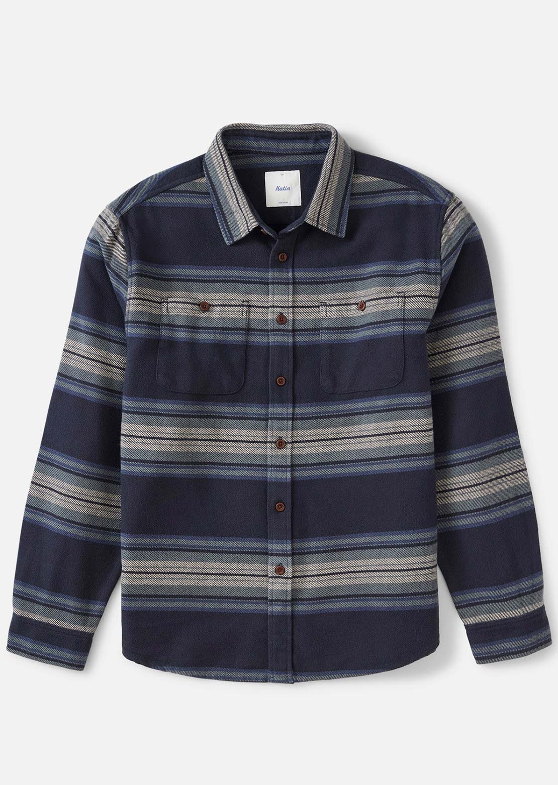 Katin Men's Sierra Flannel Button Up Shirt Polar Navy