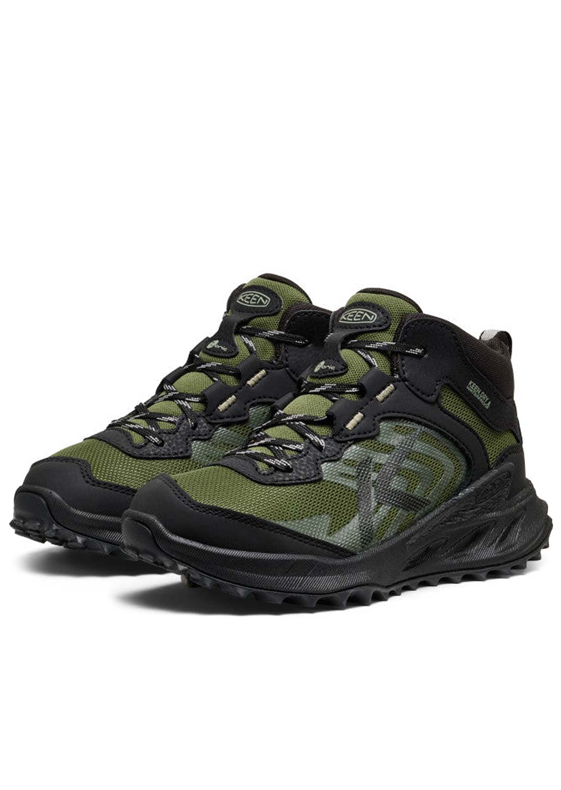 Keen Junior Zionic Mid Waterproof Shoes Black/Bronze Green