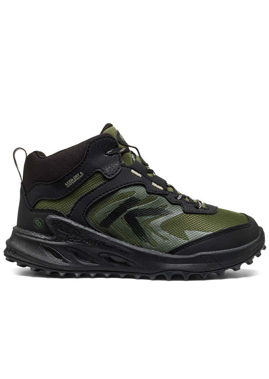 Keen Junior Zionic Mid Waterproof Shoes Black/Bronze Green