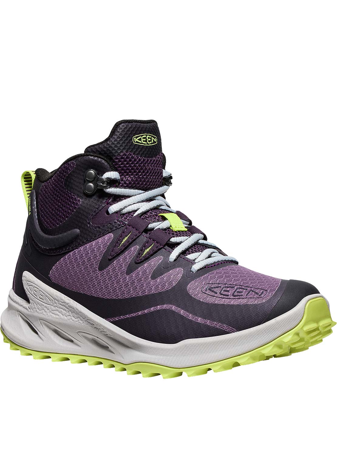 Keen Women's Zionic Mid WP Shoes Black Plum/Daiquiri Green