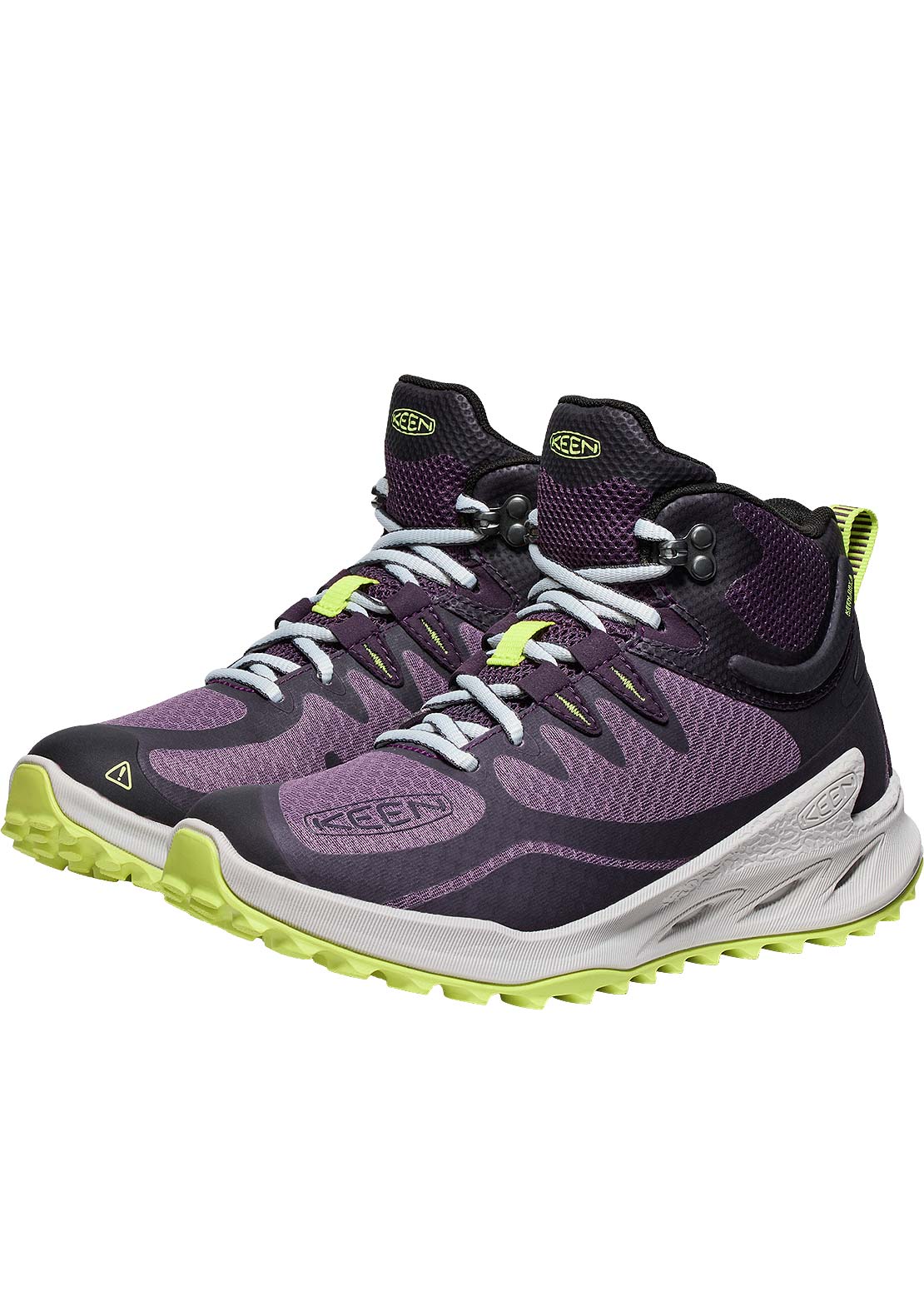 Keen Women's Zionic Mid WP Shoes Black Plum/Daiquiri Green