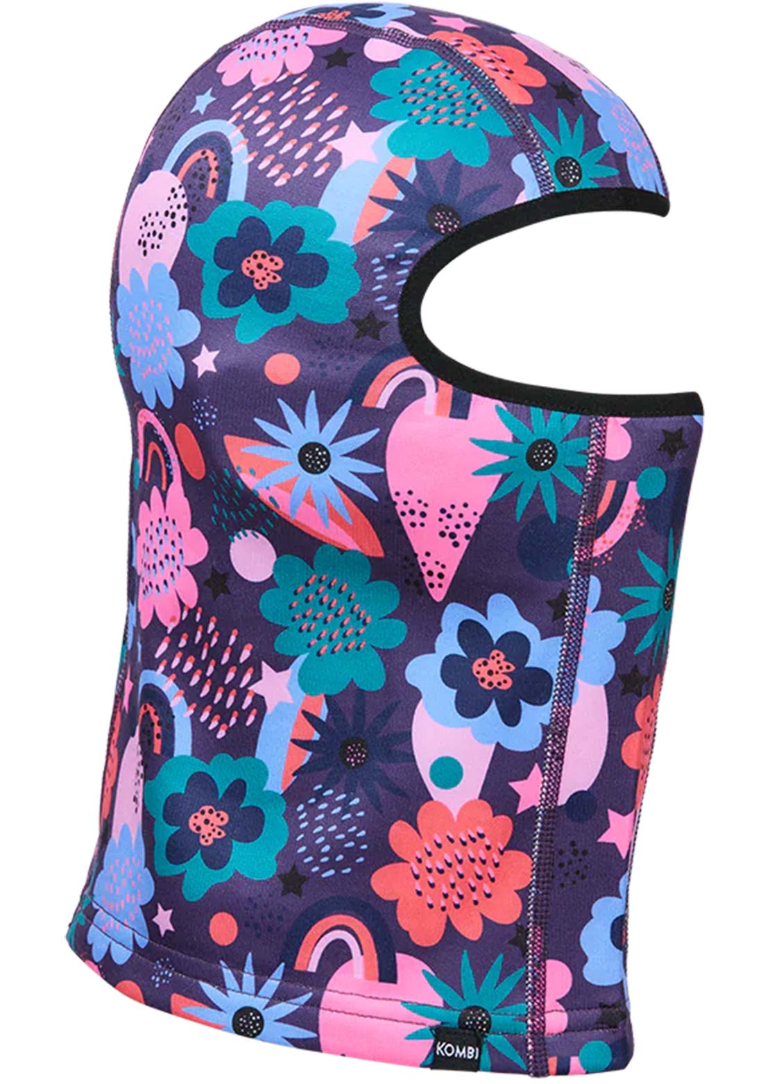 Kombi Toddler Velvet Fleece Balaclava Purple Rainbow Flower