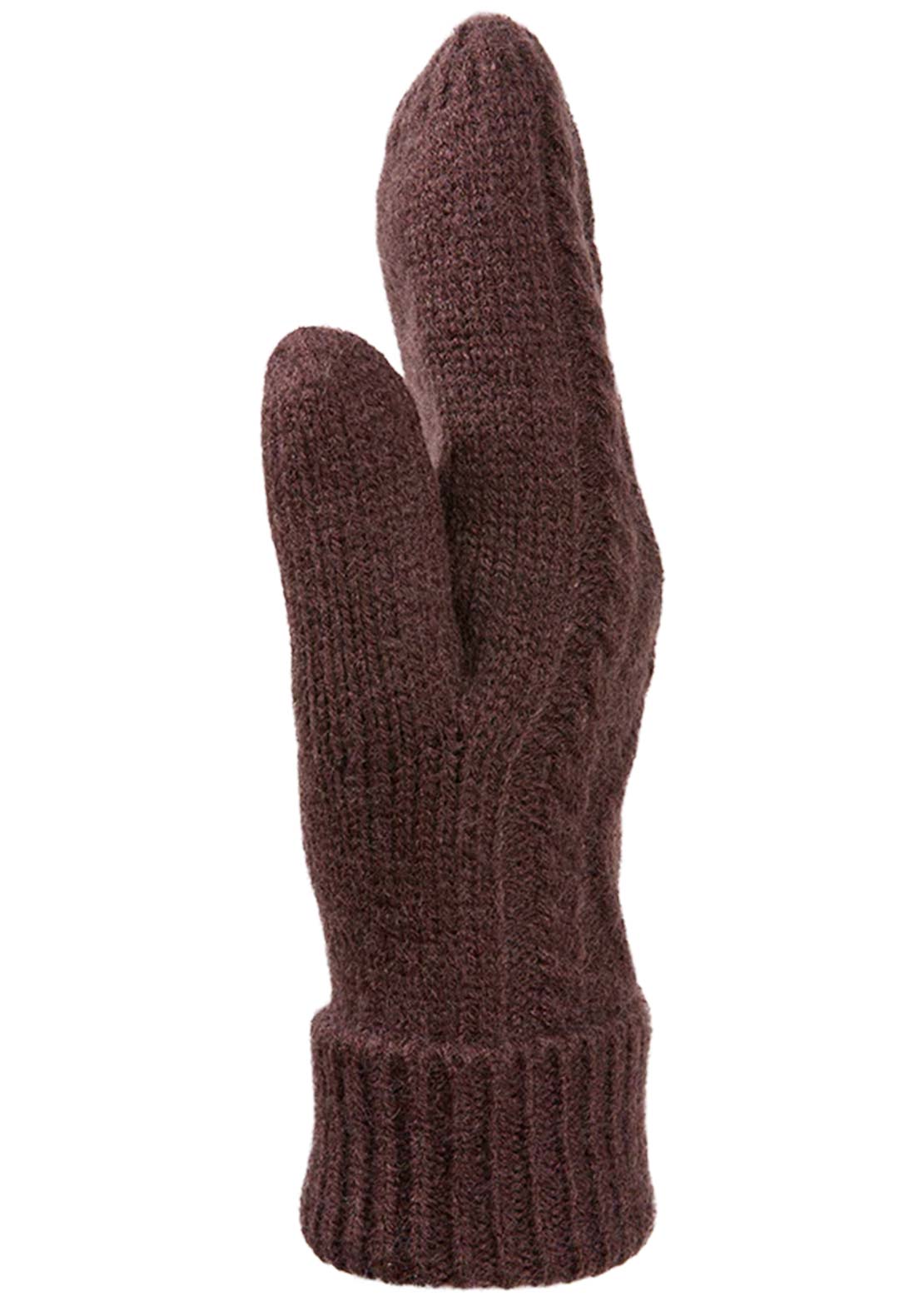 Kombi Women's Cable Mitts Dark Choco