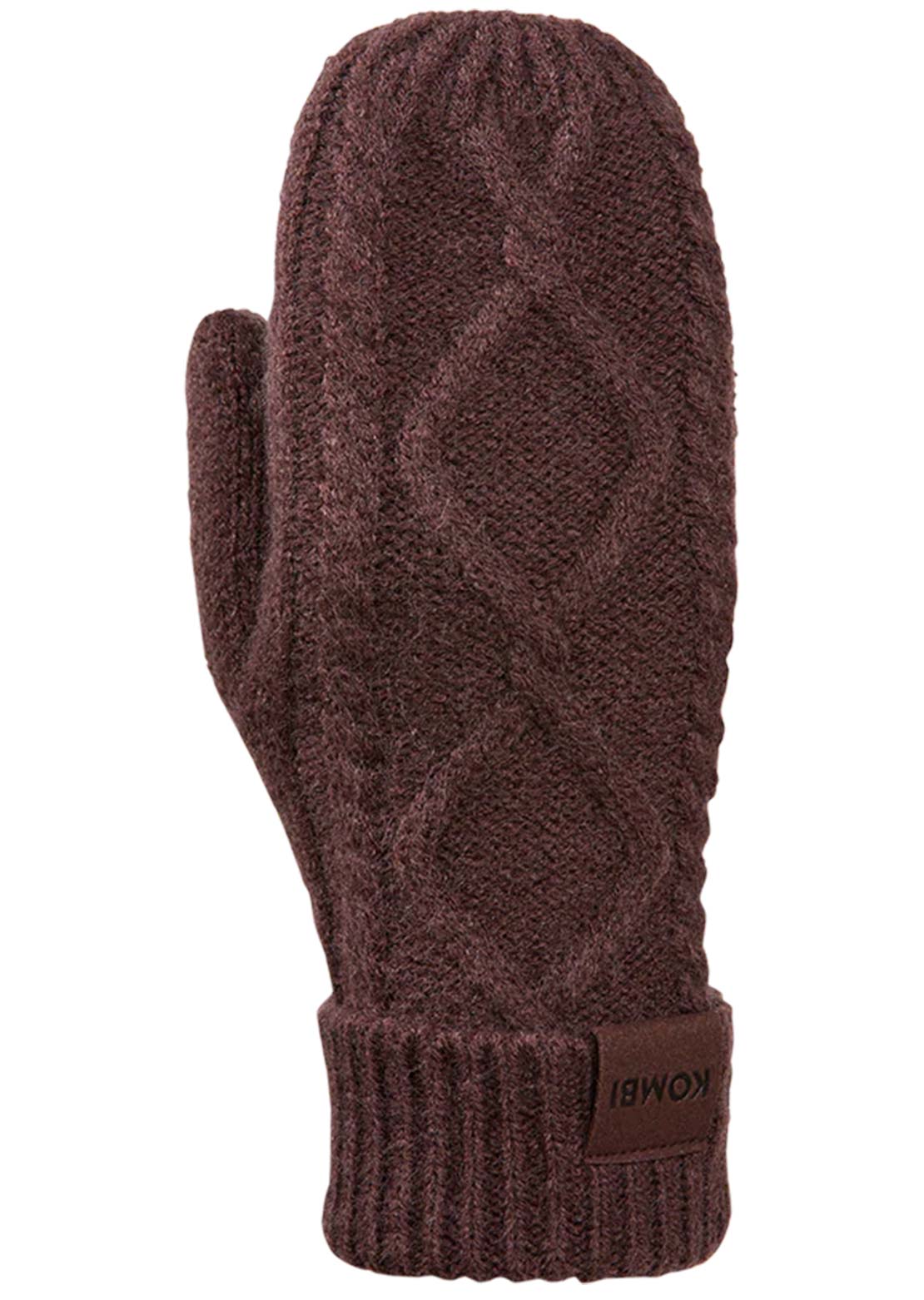 Kombi Women's Cable Mitts Dark Choco