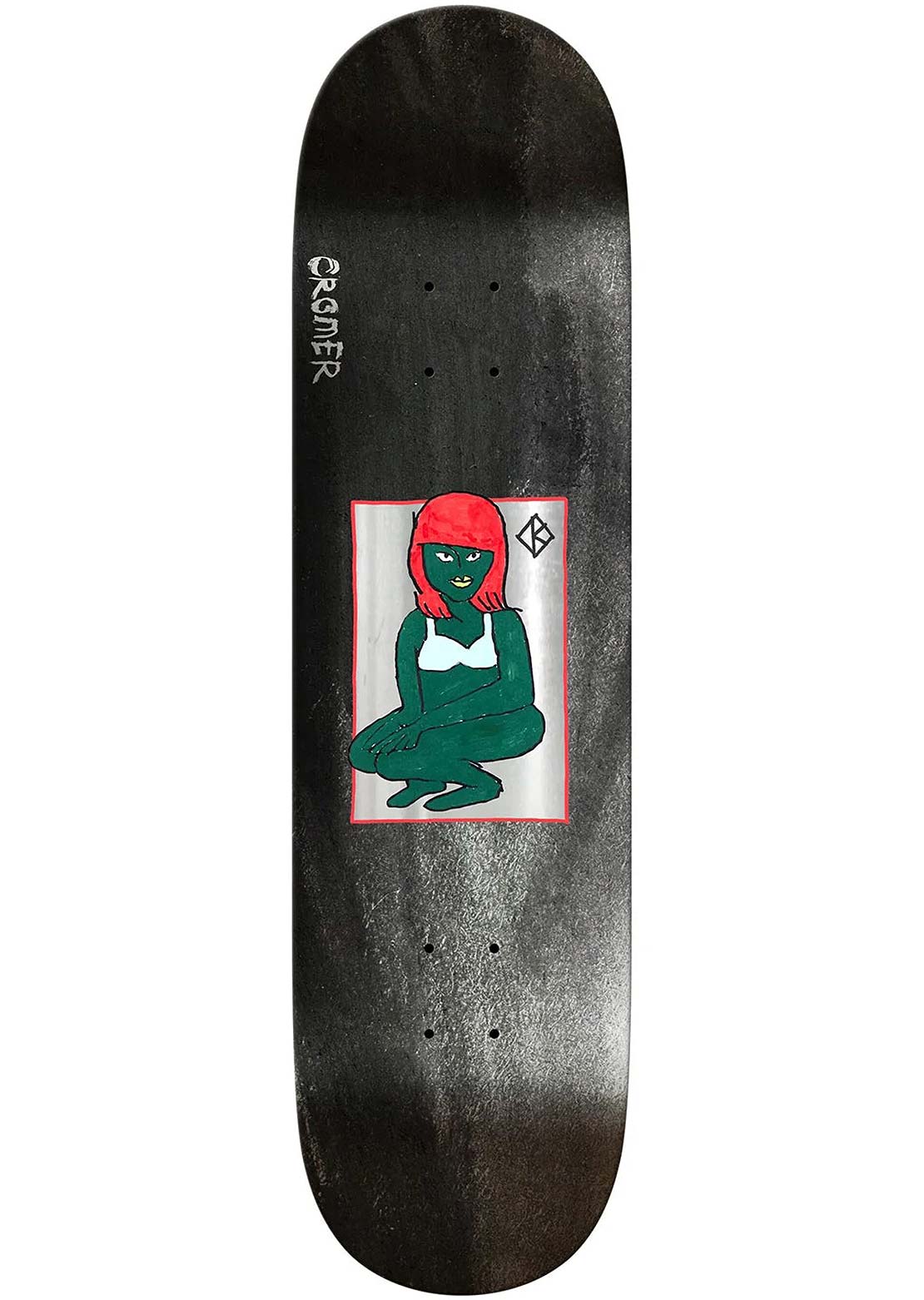 Krooked Unisex Cromer The Green Lady DBX Skateboard Deck Grey