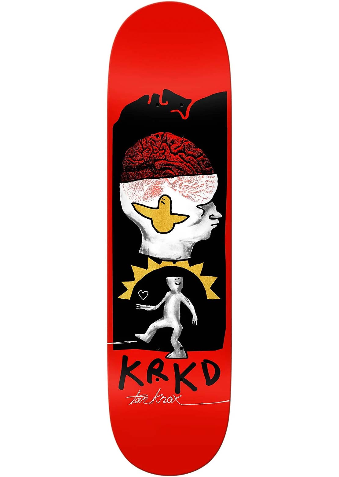 Krooked Unisex Knox Brain and Bird Skateboard Deck Orange