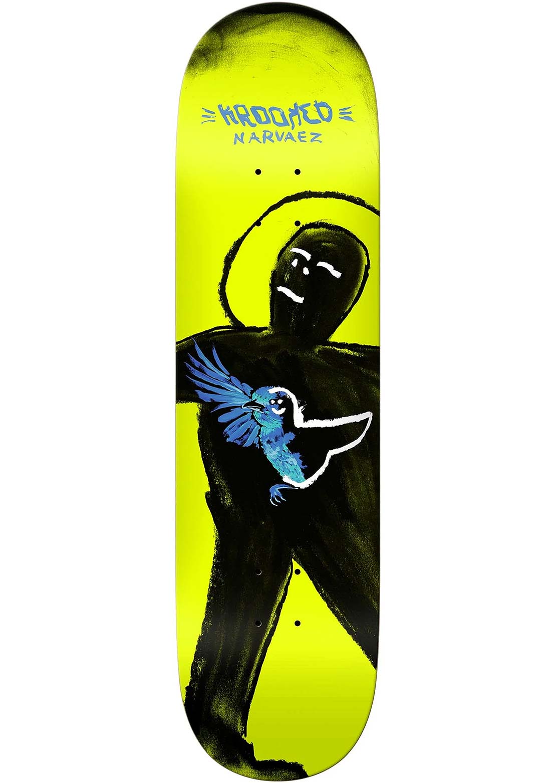 Krooked Unisex Narvaez Blue Bird Skateboard Deck Yellow