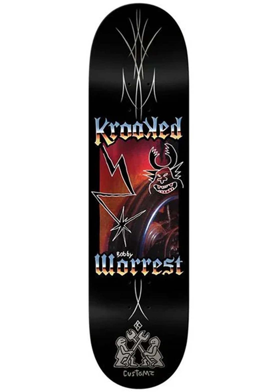 Krooked Unisex Worrest Chrome Zone Twin Tail Skateboard Deck
